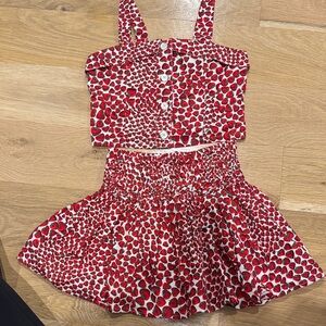 J.Crew CrewCuts Strawberry Print Top and Skirt Set